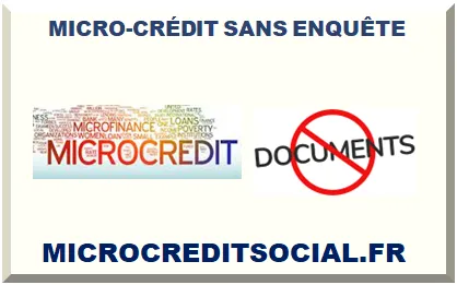 MICRO-CRÉDIT SANS ENQUÊTE
